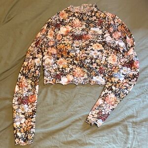 Floral Long Sleeve Top Mesh